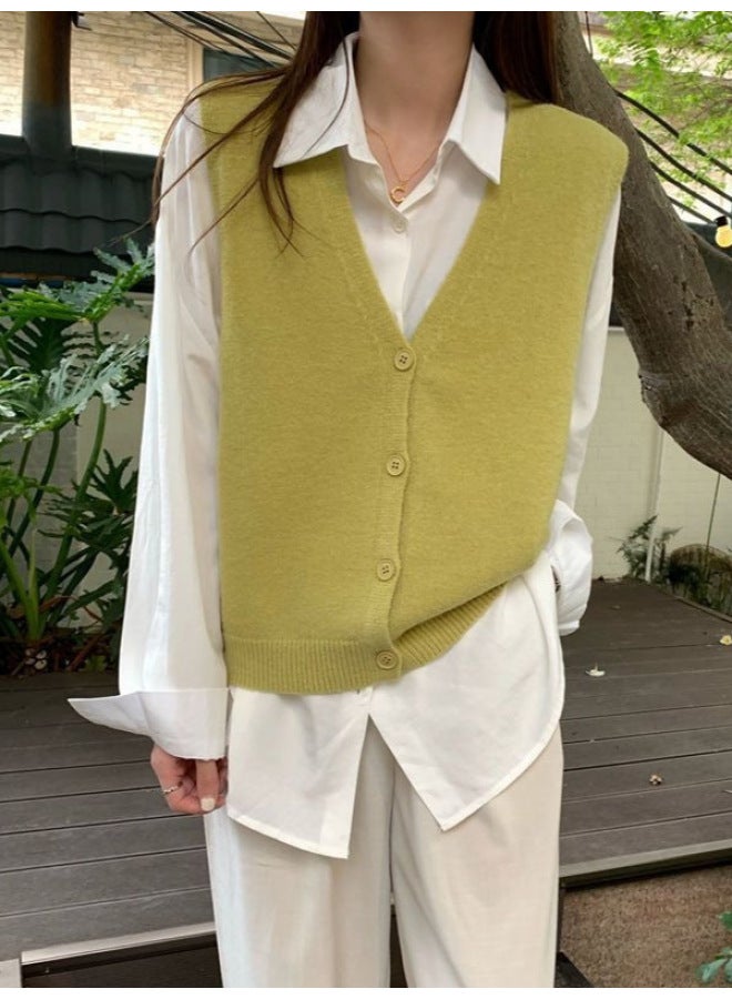 Leyuan Autumn Winter New High-end Sweater Women's Coat Vest Outerwear Sleeveless Campus Style Knitted Waistcoat - Image 4