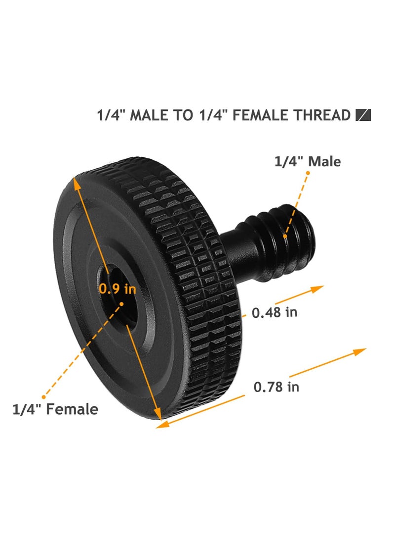 Camera Quick Release Adapter with Rubber Pads and Washers for 14 Male Thumbscrew L Bracket Mount Compatible with Tripods and Camera Plates 2 Sets - Image 5