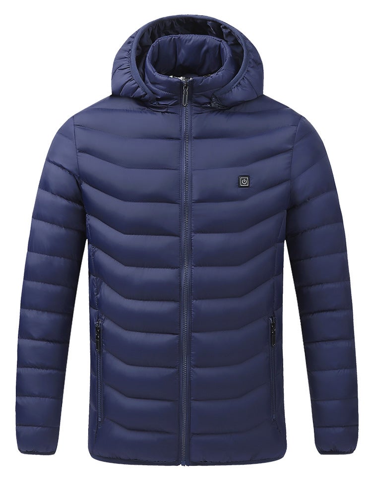 2021 Winter Men And Women Intelligent Heating Cotton-Padded Clothes Solid Color Carbon Fiber Heating Cotton-Padded Jacket Hooded Coat Men'S Exclusive - Image 1