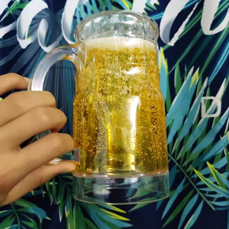 جليفار كوب بيرة مزدوج الطبقة مبتكر – 450 مل – أكواب متينة للمنزل والحفلات للبيرة والمشروبات - Image 3