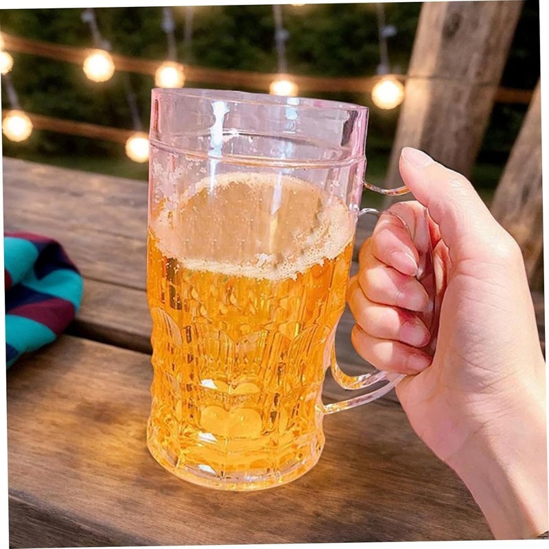 جليفار كوب بيرة مزدوج الطبقة مبتكر – 450 مل – أكواب متينة للمنزل والحفلات للبيرة والمشروبات - Image 2