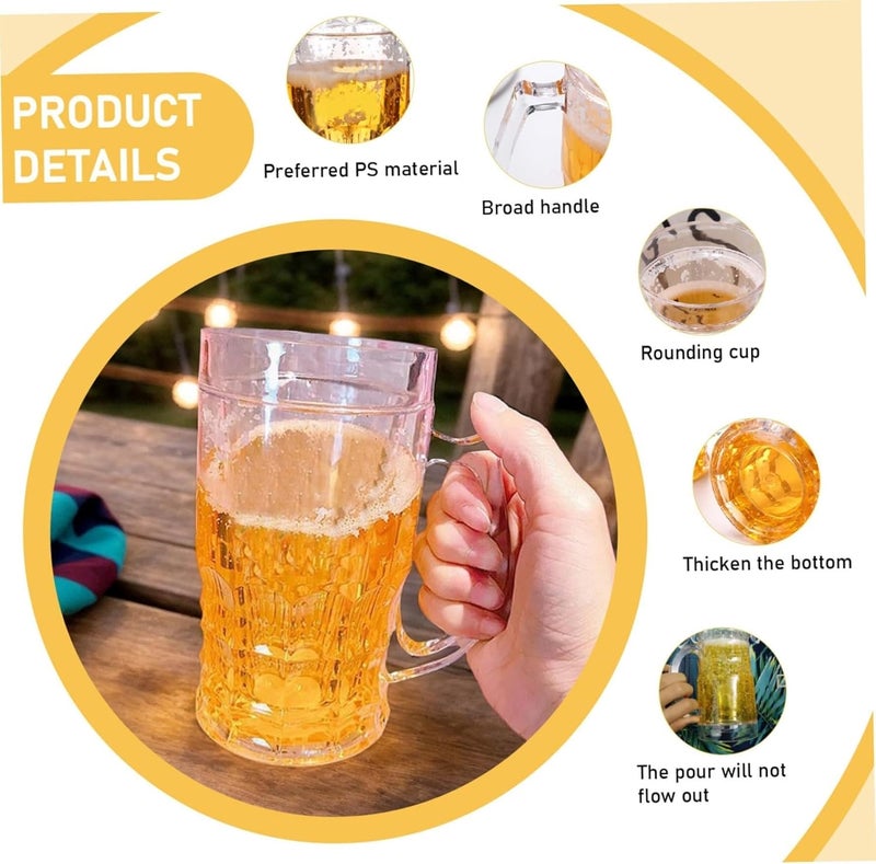 جليفار كوب بيرة مزدوج الطبقة مبتكر – 450 مل – أكواب متينة للمنزل والحفلات للبيرة والمشروبات - Image 1