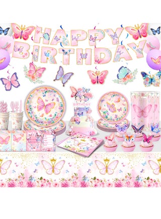 116 Pink Butterfly Party Items
