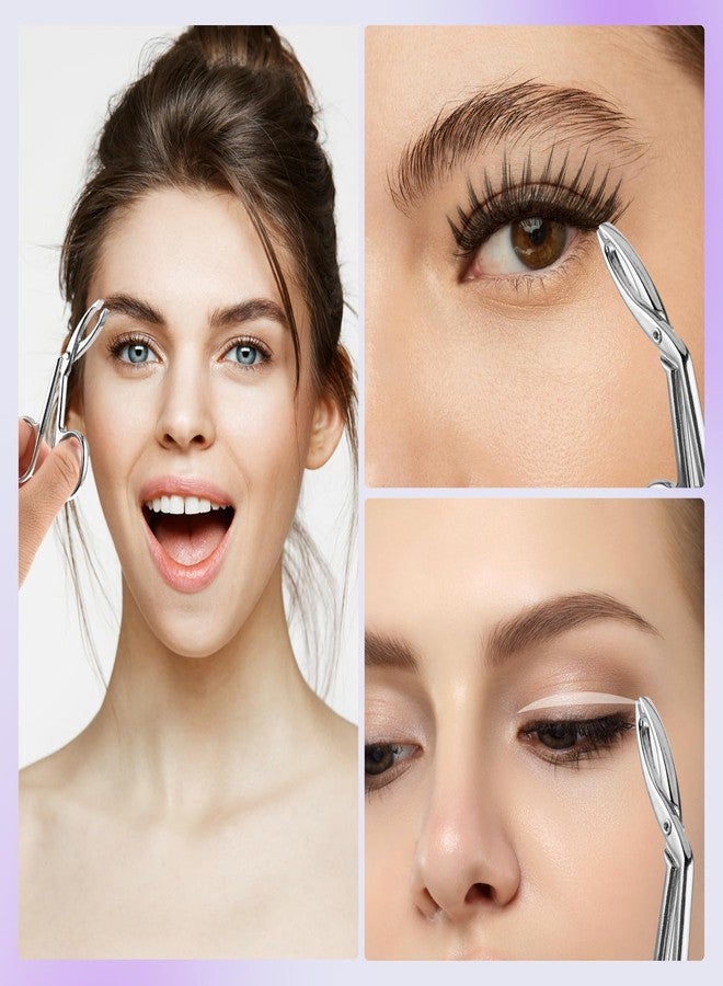 ولهيف مجموعة ملاقط الحواجب من WLLHYF مكونة من 4 قطع، بمقبض مقص، أداة نتف شعر الحواجب ذات طرف مستقيم مسطح وطرف مائل، ملاقط حواجب من الفولاذ المقاوم للصدأ للنساء والرجال (فضي، أسود). - Image 3