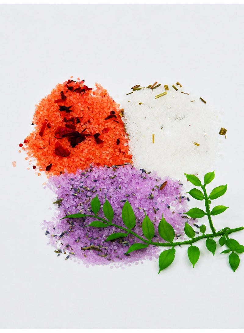 يويهو طقم أملاح استحمام معطرة 6 قطع، أملاح استحمام بروائح زهرية في عبوات أنبوبية، بروائح الورد والخزامى والياسمين والفريزيا والأقحوان والنعناع للسبا المنزلي والعناية بالجسم والهدايا - Image 3