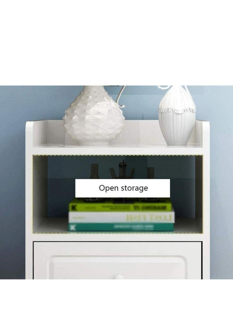 WALALLA Simple Bedside Table Nightstand Bedside Cabinet Side Table End Table Sofa Table with 1 Drawer Storage Unit for Bedroom Living Room Office - Image 4