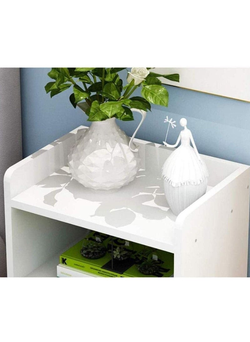 WALALLA Simple Bedside Table Nightstand Bedside Cabinet Side Table End Table Sofa Table with 1 Drawer Storage Unit for Bedroom Living Room Office - Image 3