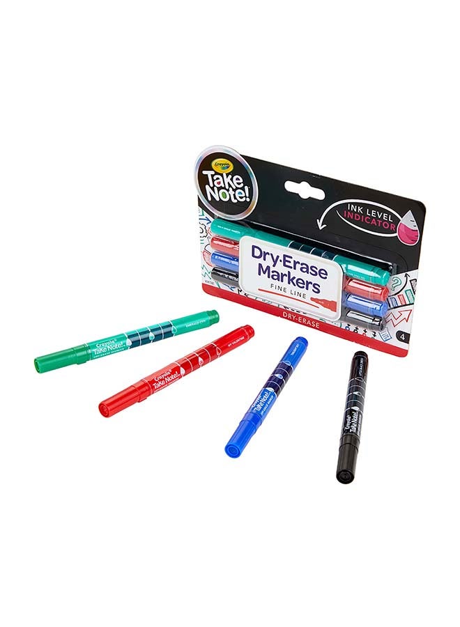 Crayola Low Odor Dry Erase Markers, Fine Tip, 4 Count - Image 1