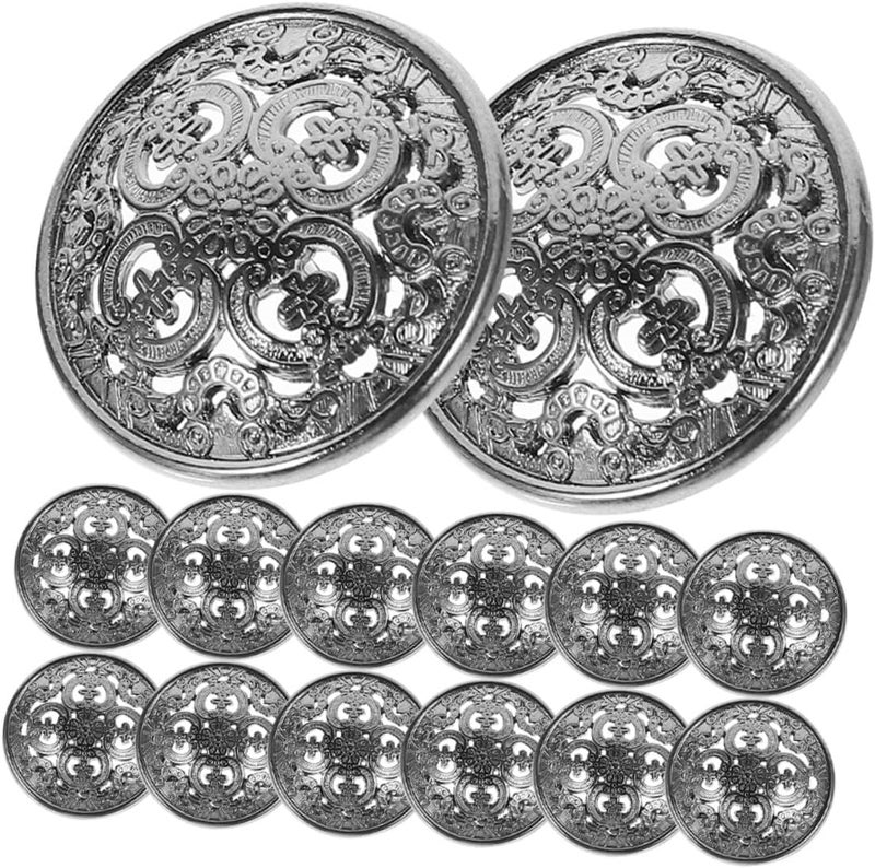 40pcs Hollow Metal Buttons for Clothing DIY, Vintage Gun Black 36l (23mm) Decorative Hollow Coat Buttons for Women’s Blazers and Sweaters Craft Accessories - Image 1