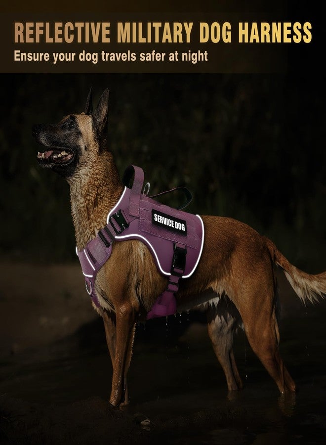 WINSEE Tactical Dog Harness for Large Dog, Heavy Duty Service Dog MOLLE Vest with 10 Pet Patches, No Pull Military Working Vest for Training Hunting Walking - Image 3