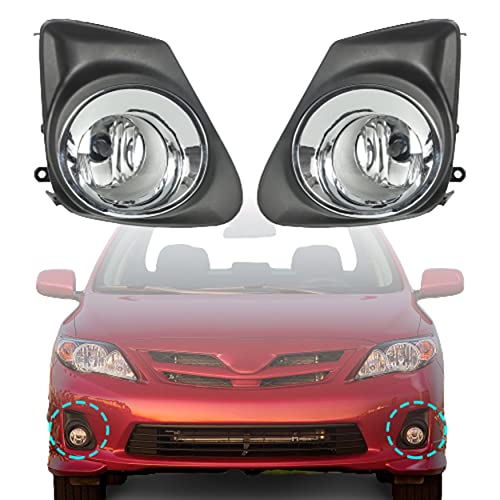 WFLNHB Front Bumper Fog Lights Replacement for 2011-2013 Toyota Corolla Driving Fog Lamps Kit 2Pack Clear Lens 81210-06071 - Image 2