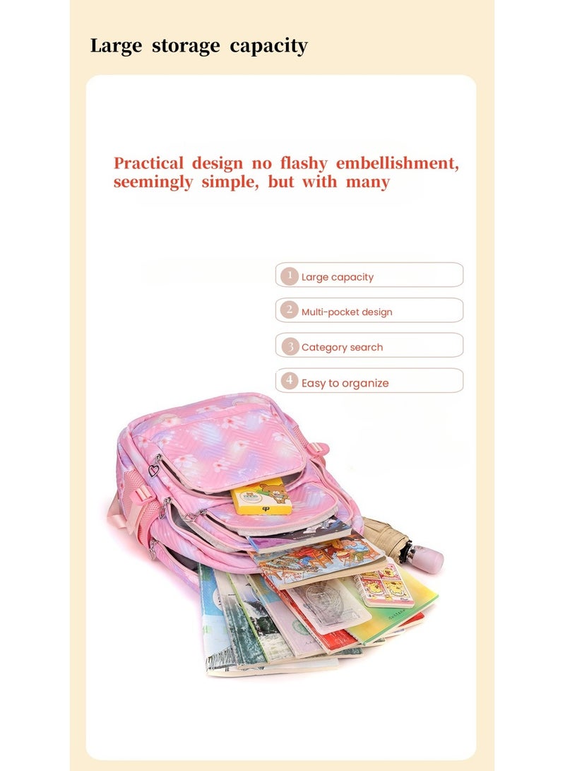 Stitch cartoon print embossed large capacity schoolbag for primary and secondary school students cute backpack light and fashionable backpack 31*43*16CM - Image 5