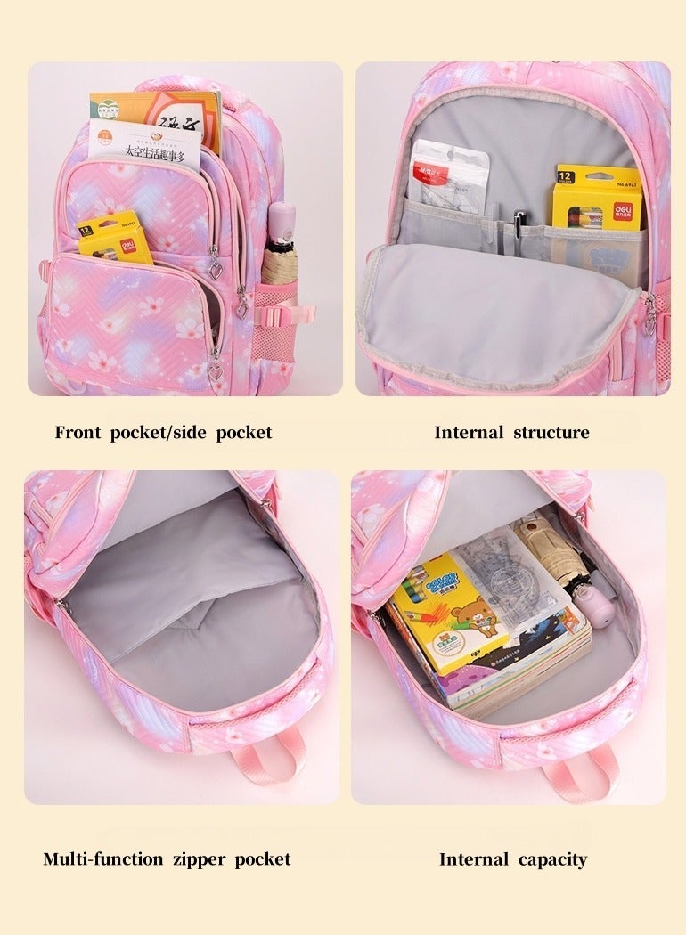 Stitch cartoon print embossed large capacity schoolbag for primary and secondary school students cute backpack light and fashionable backpack 31*43*16CM - Image 3