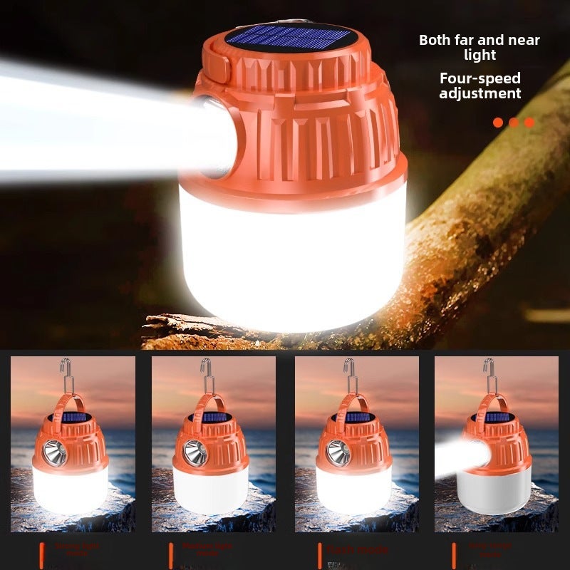Camping light led rechargeable outdoor lighting super bright camping camp tent stall super long endurance home emergency hanging light(Top with 1980W battery life 600 hours Solar Energy + power bank function + power display) - Image 5