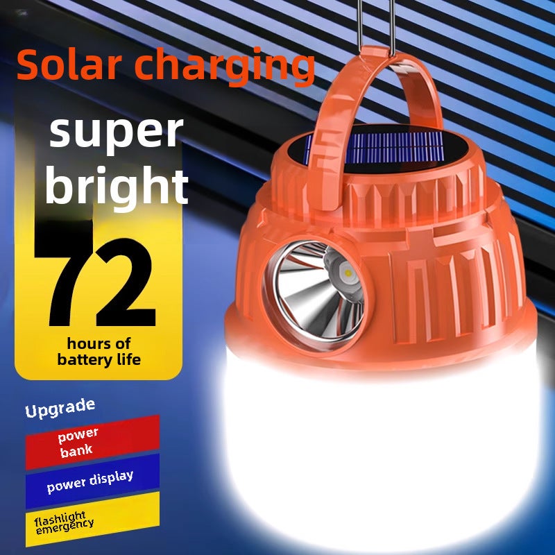 Camping light led rechargeable outdoor lighting super bright camping camp tent stall super long endurance home emergency hanging light(Top with 1980W battery life 600 hours Solar Energy + power bank function + power display) - Image 2