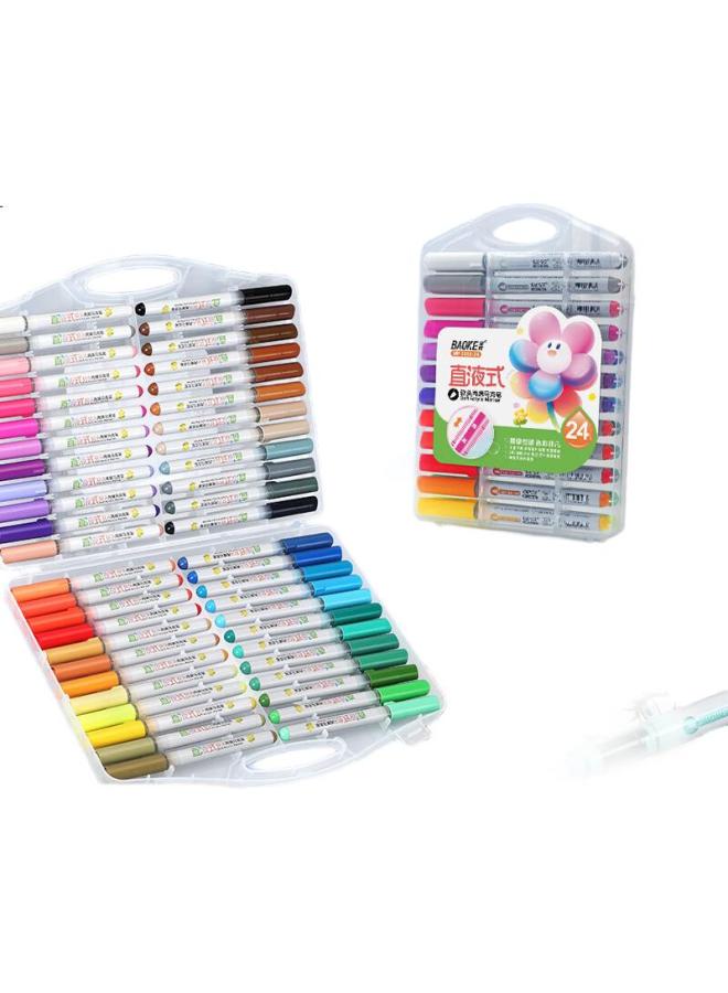 Baoke (Baoke) Mp2956-48 Direct Liquid Acrylic Marker Pen Student Drawing Washable Color Pen Safe Odorless Stackable Children'S Painting Pen 48 Colors/Set - Image 3