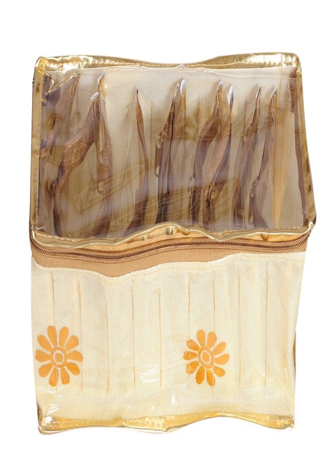 SuneshCreationBrocade Jewellery Box/Organizer With Set of 10 Transparent Pouches Jewelry Organiser Storage Bags for Necklace, Earrings, Rings, Bracelet - Image 3