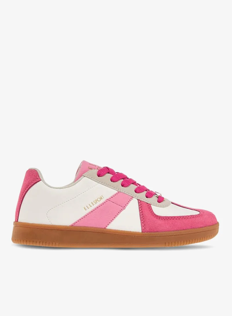 ELLE Women's Colourblock Sneakers with Lace-Up Closure