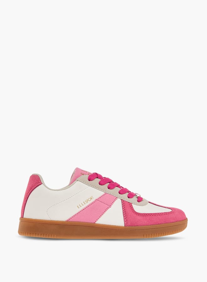 ELLE Women's Colourblock Sneakers with Lace-Up Closure  - Image 3
