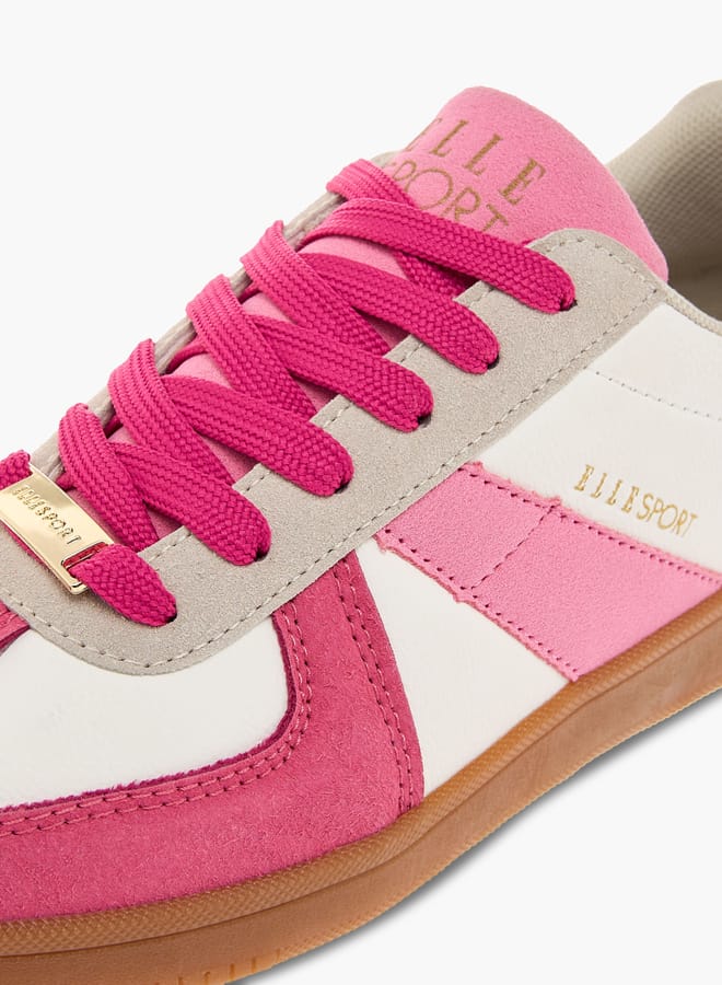 ELLE Women's Colourblock Sneakers with Lace-Up Closure  - Image 4