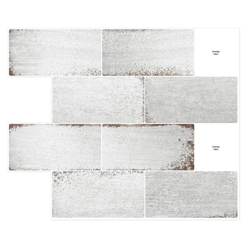 Artemuro 10Sheet Upgraded Backsplash Tiles Peel and Stick 12x10 Stick on Wall Tiles Self Adhesive Tile Stickers for Kitchen Back Splashes Grunge Off White - Image 2