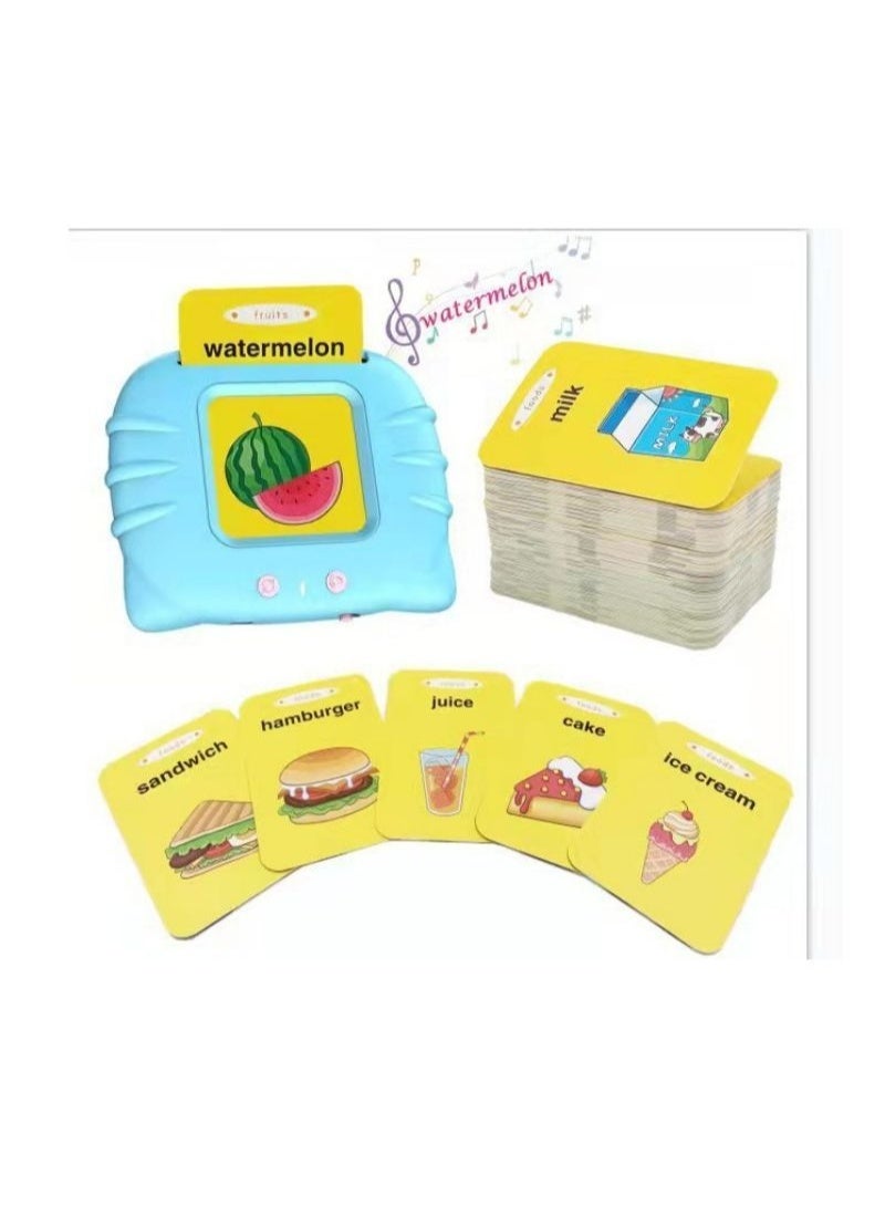 Children's Early Learning Smart Card Machine – Educational Puzzle Toy with English Cards and Stories (Blue) - Image 2