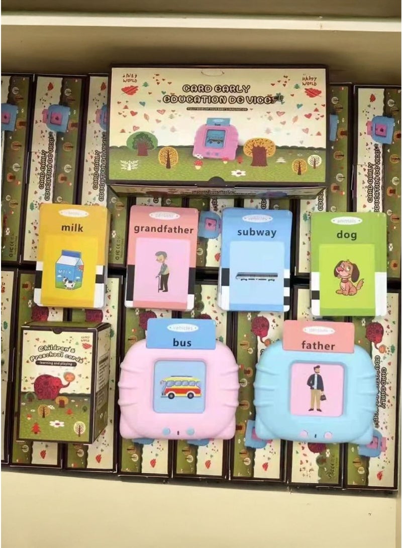 Children's Early Learning Smart Card Machine – Educational Puzzle Toy with English Cards and Stories (Blue) - Image 1