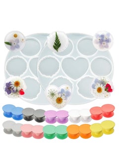 Y&D Epoxy mold Resin Moulds DIY Clear Silicone Molds for Pendants Jewelry Making Craft with Casting Tools Set For Aromatherapy Candle Real Dried Flower Dry Plants 