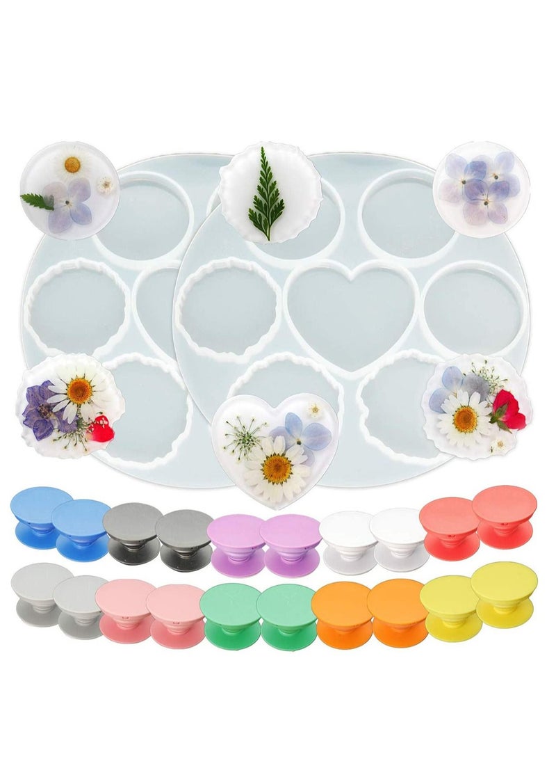 Y&D Epoxy mold Resin Moulds DIY Clear Silicone Molds for Pendants Jewelry Making Craft with Casting Tools Set For Aromatherapy Candle Real Dried Flower Dry Plants