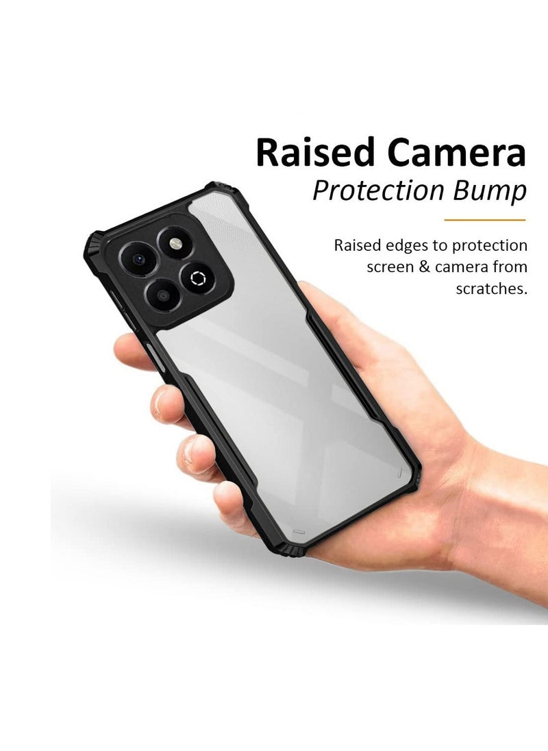Wtech Honor X7c 4G 2024 Hybrid TPU Silicone with Raised Armour Bumpers Slim Case Cover - Black  - Image 3