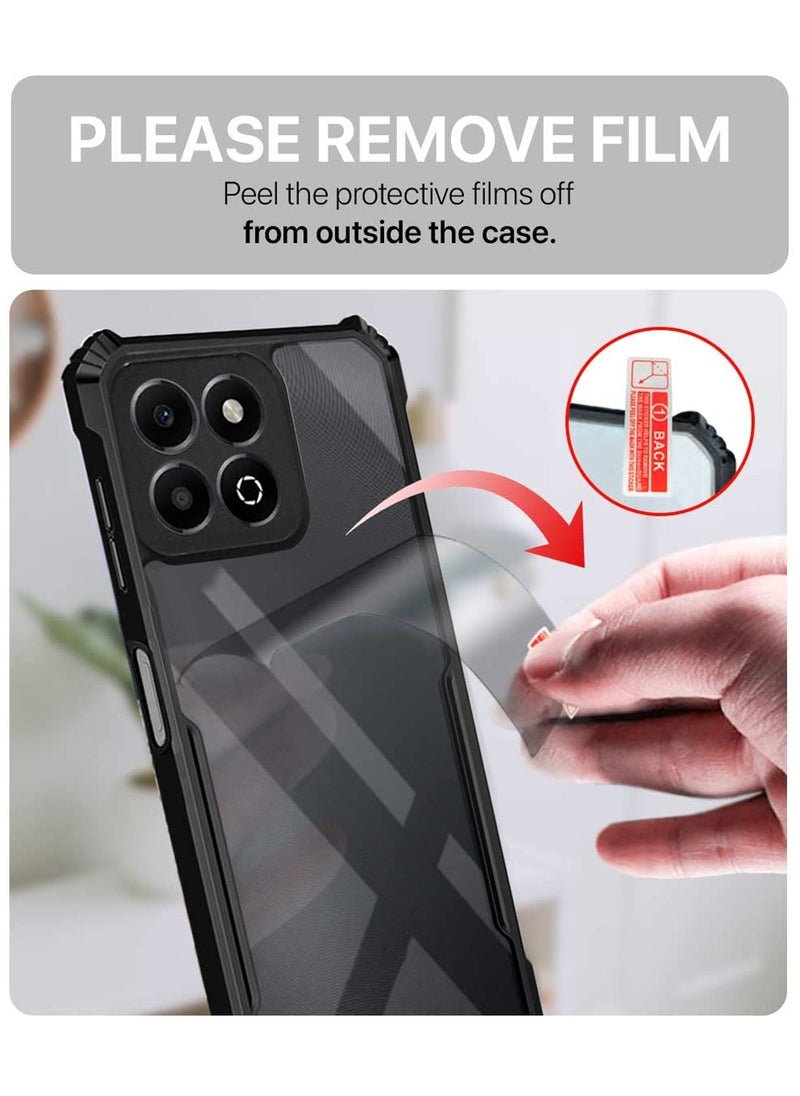 Wtech Honor X7c 4G 2024 Hybrid TPU Silicone with Raised Armour Bumpers Slim Case Cover - Black  - Image 5