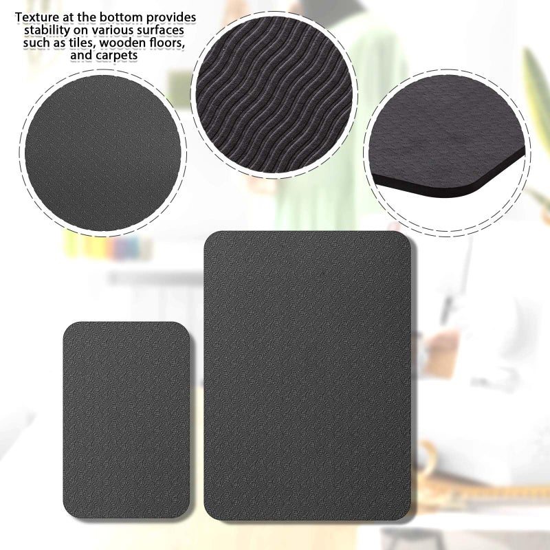Drydiet 2 Pcs Sewing Machine Muffling Mat Pedal Sewing Mat Reduce Vibrations Noise No Slip Machine Accessories for Quilting(15" X 20" and 9" X 14",Black) - Image 3