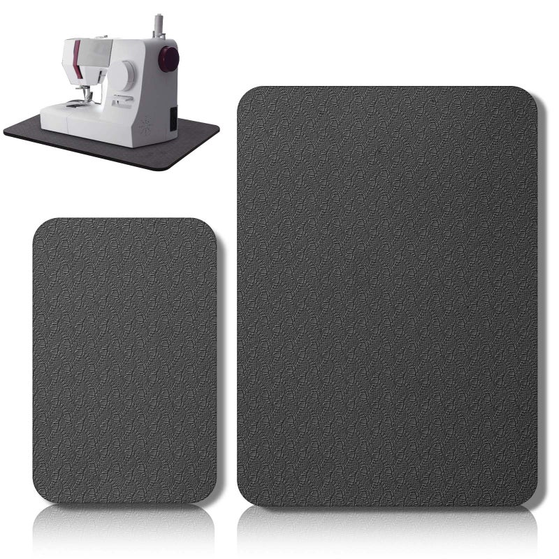 Drydiet 2 Pcs Sewing Machine Muffling Mat Pedal Sewing Mat Reduce Vibrations Noise No Slip Machine Accessories for Quilting(15" X 20" and 9" X 14",Black) - Image 1