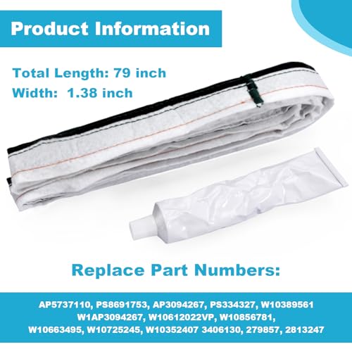superbobi Improved W10612022 Dryer Rear Drum Felt Seal Replacement - Compatible with Whirlpool Crosley Amana Maytag Kenmore Dryers- Replace AP5737110 PS8691753 AP3094267 PS334327 W10389561 Dryer Felt Seal - Image 4