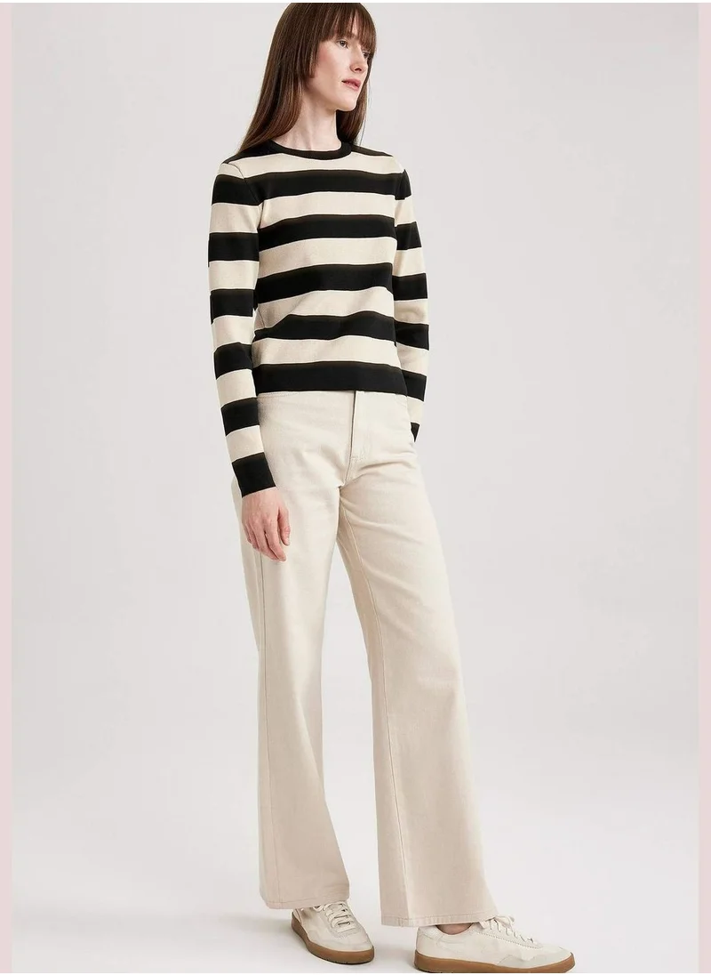DeFacto Crew Neck Striped Knit Jumper