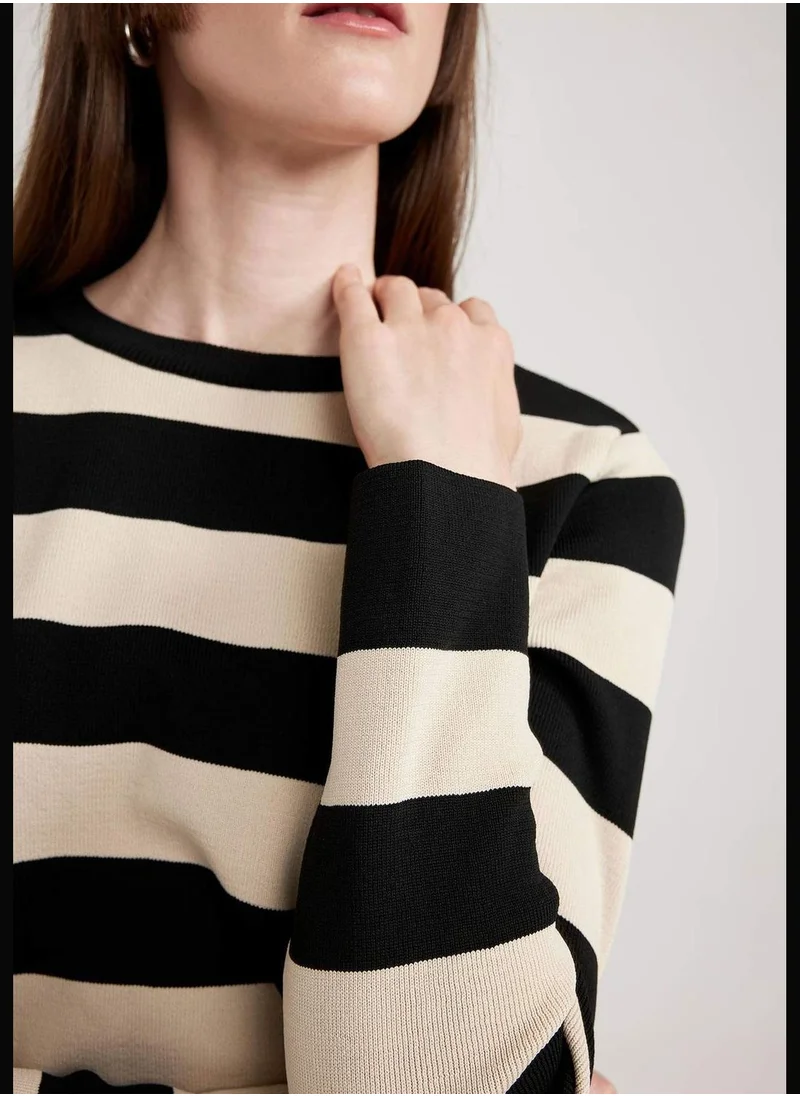 DeFacto Crew Neck Striped Knit Jumper