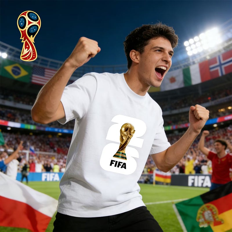FIFA World Cup Themed Men's Summer Loose Casual T-Shirt - Fan Celebration  Tee