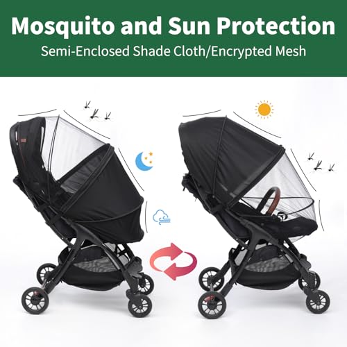 DUOMI 2-in-1 Stroller Sun Shade and Mosquito Net Cover - Universal Breathable Baby Cover With Two-Way Zipper for Extender - Image 5