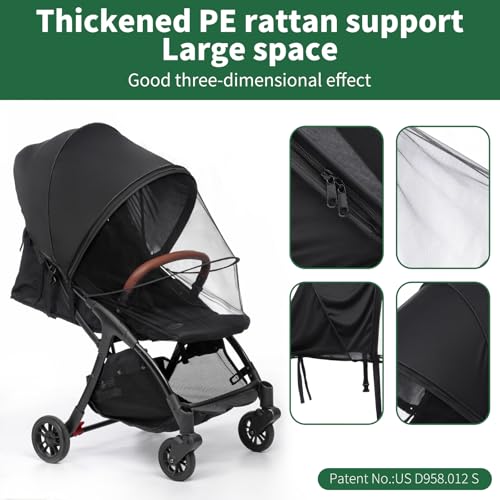 DUOMI 2-in-1 Stroller Sun Shade and Mosquito Net Cover - Universal Breathable Baby Cover With Two-Way Zipper for Extender - Image 3