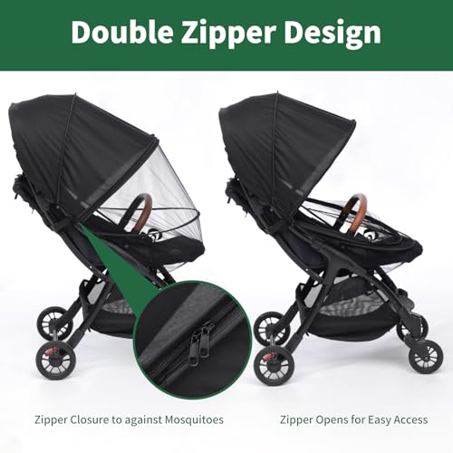 DUOMI 2-in-1 Stroller Sun Shade and Mosquito Net Cover - Universal Breathable Baby Cover With Two-Way Zipper for Extender - Image 4
