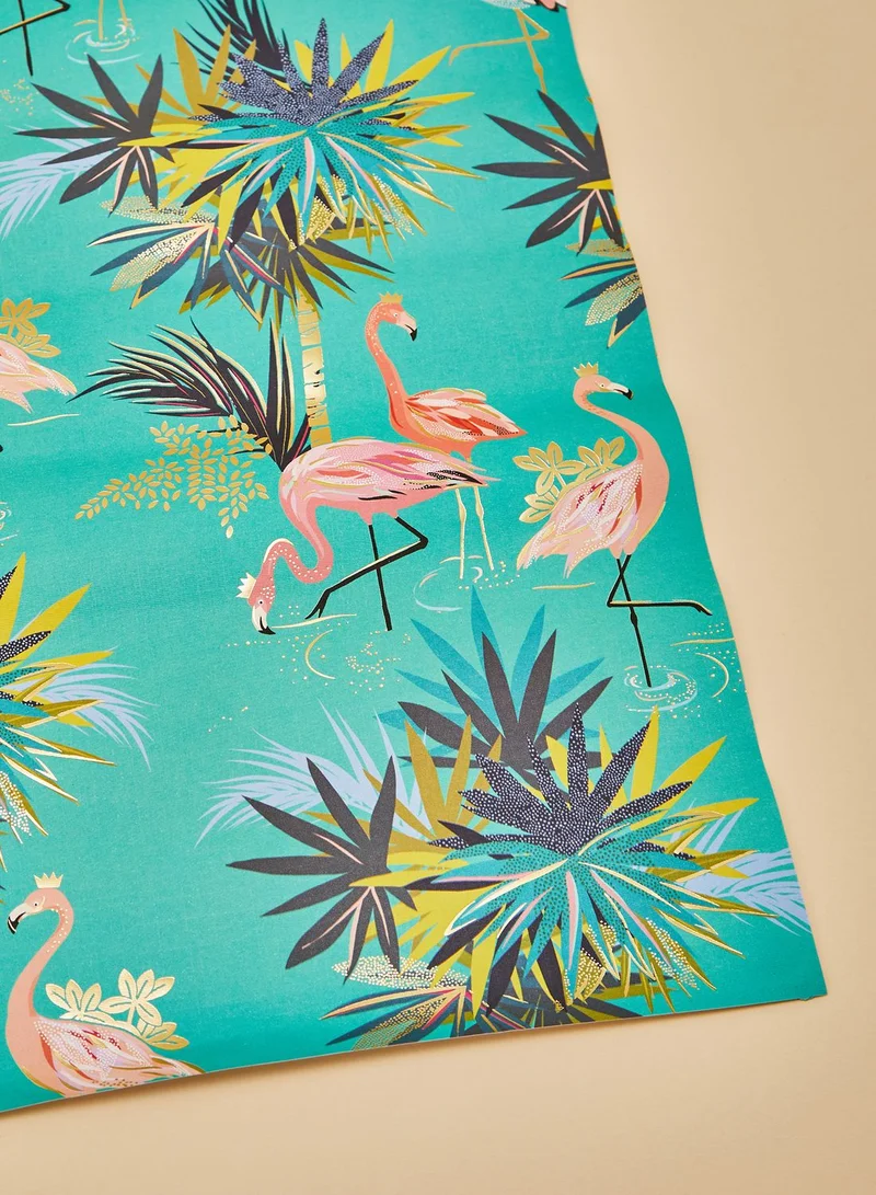 Sara Miller Green Flamingo Gift Wrap