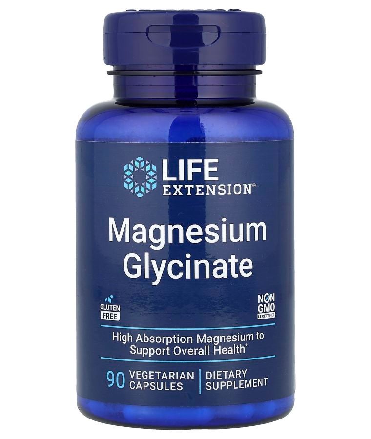 Life Extension مغنيسيوم جليسينات 90 كبسولة نباتية (105 ملغ لكل كبسولة)