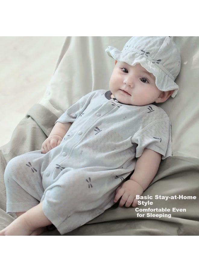 Balipig Bali Piglet Baby Clothes Newborn Short Sleeve Thin Ha Yi Pure Cotton A-Class Crawling Clothes Summer Baby Romper - Image 4