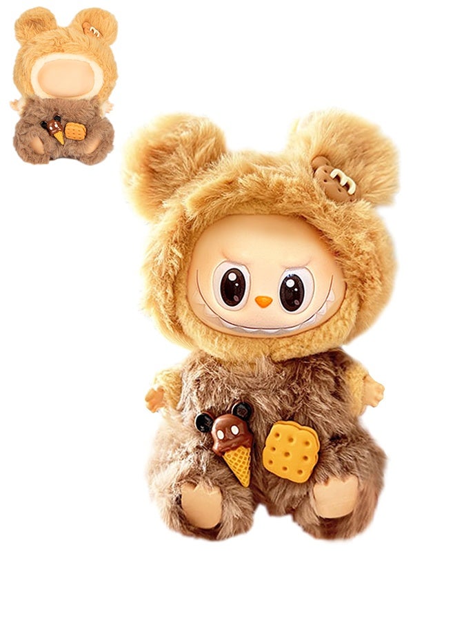 Plush Doll Clothes - Cute Animal 17cm Doll Clothing, Premium Doll Accessories Clothes for Collectors or Display - Kawaii Sandwich Cookie Bear Costume (No Doll)  - Image 1