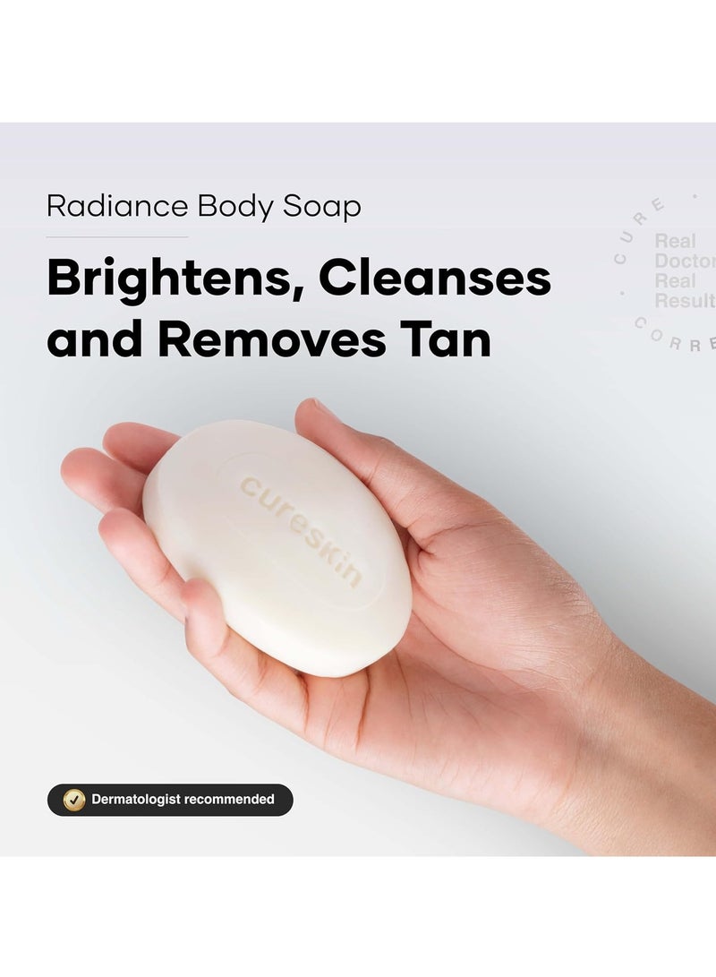 Cureskin Radiance Body Soap | For Pigmentation & Sun Damage with Alpha Arbutin, Kojic Acid and Ucuba Butter | Soap Tan Removal, 75 g (Pack of 1) - Image 2