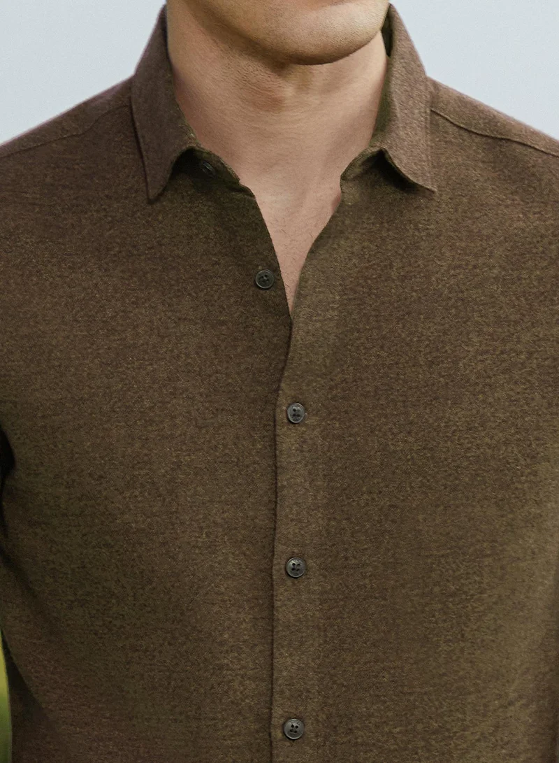 كامبوس سوترا Men's Daisy White Solid Regular Shirt
