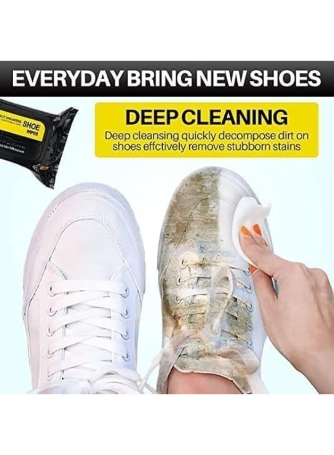 Shoe Cleaner Wipes 80 Pcs Portable Sneakers Cleaner Shoe Wipes Quickly Remove Dirt & Stains, Sneakers Cleaning Kit for Most Footwear Pack of 1 - Image 4