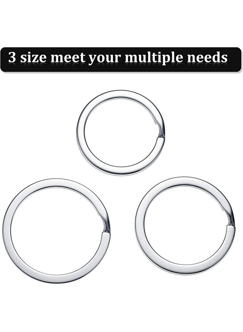 Flat Key Rings, 60 Pieces Metal Keychain Rings, Silver Jewelry Small Rings, Split Keyrings Flat O Ring in 3 Sizes for Home Car Keys Attachment, Crafts, DIY Accessories, (Silver) - Image 3