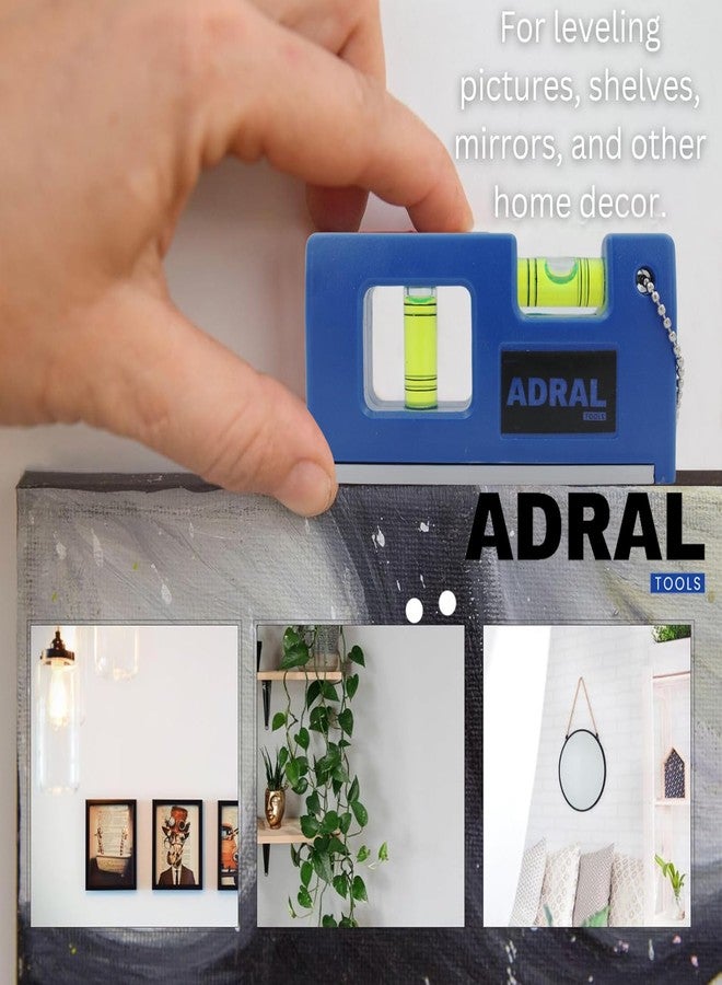 ADRAL شريط قياس فولاذي من ADRAL مقاس 33:16 مم مع قفل إبهام ومشبك حزام + ميزان ماء صغير - مجموعة أدوات متعددة الأغراض للاستخدام المنزلي والمهني - Image 3