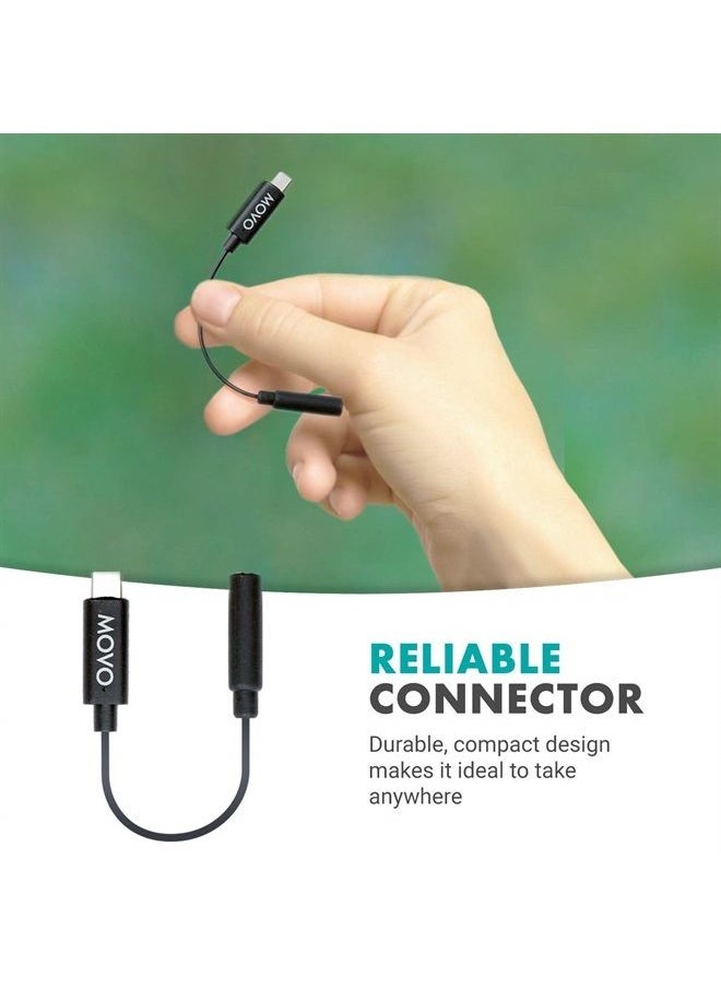 Movo - PMA-1 DJI Osmo Pocket Microphone External Sound Adapter USB Type-C to 3.5mm TRS External Microphone and Audio Adapter is The Perfect Microphone Adapter for Your DJI Osmo Pocket Accessories kit - Image 1